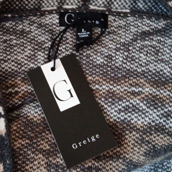 A Greige Multi Colored Cardigan Size Lg - Picture 6 of 6